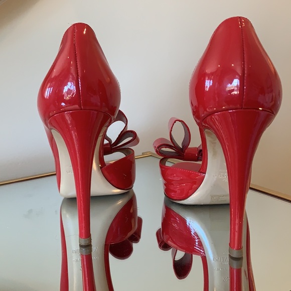 Valentino Red Patent Peep Shoes - Picture 5 of 5